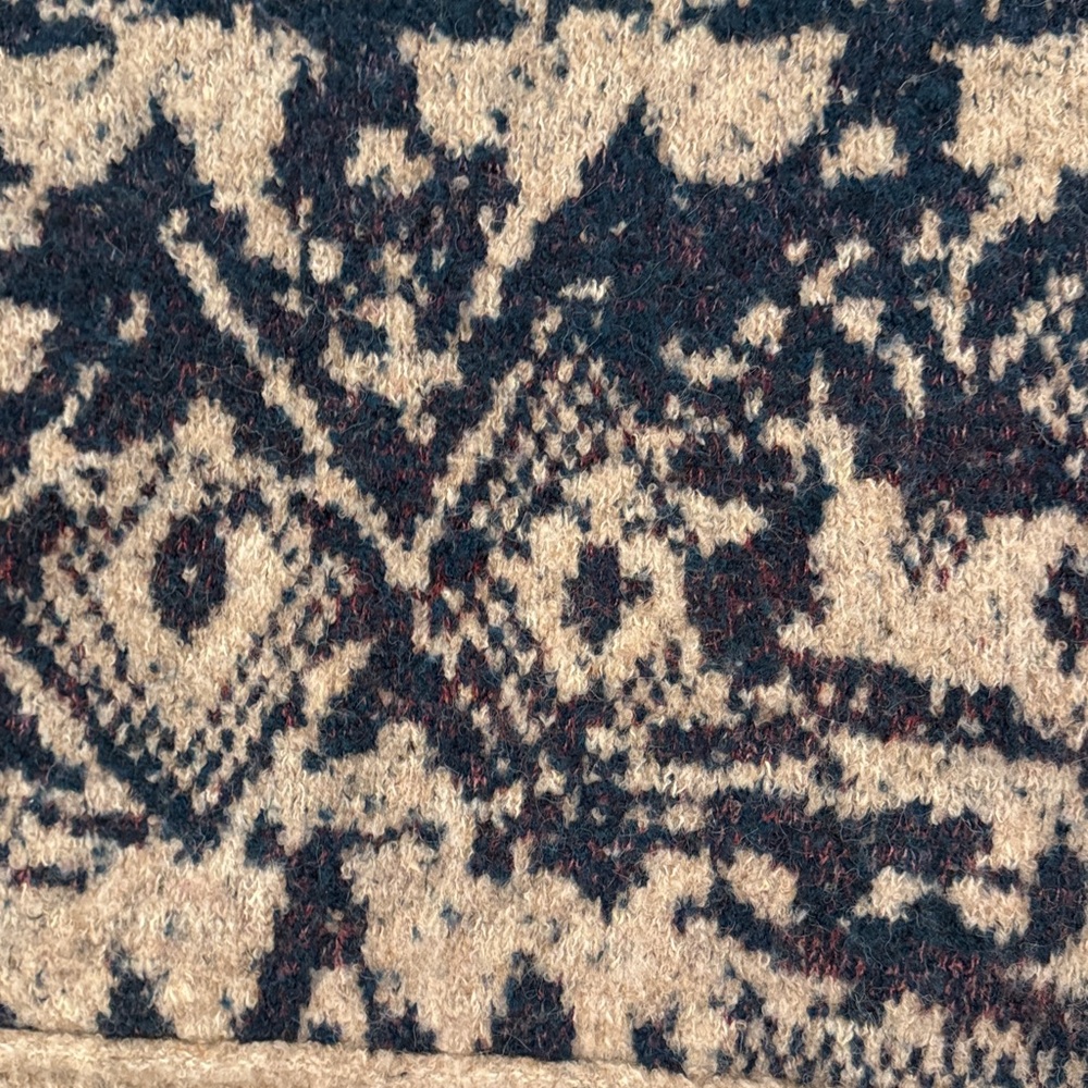 Pilcro Cream and Teal Patterned Crewneck Sweater - Picture 6 of 7